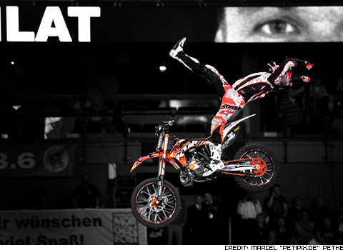 Petr Pilat celebrates his comeback at the Night of the Jumps in Hamburg 2011