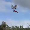 Cam Sinclair is doing Underflip Seatgrabs into the foampit